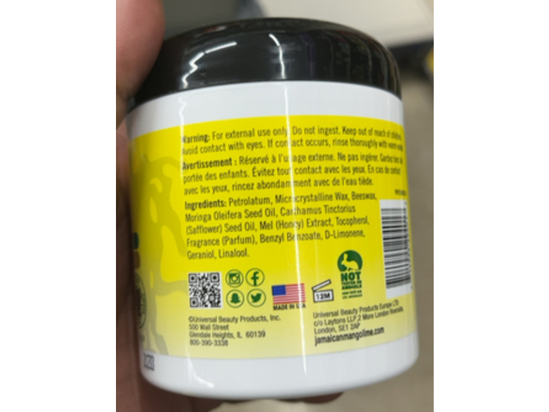 Jamaican Mango & Lime Locking Firm Wax, Moringa Seed Oil & Manuka Honey, 6 oz/156 g