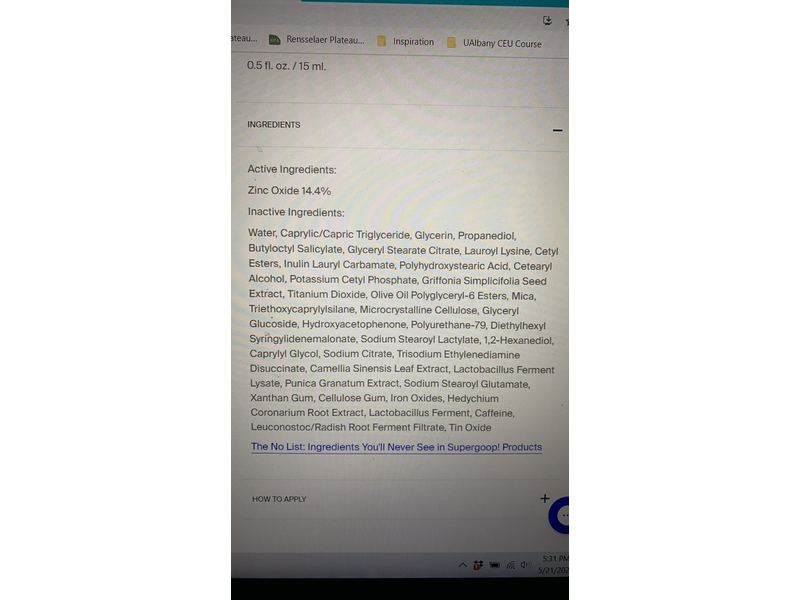 Supergoop! Bright-Eyed 100% Mineral Eye Cream, SPF 40 PA+++, 0.5 fl oz/15 mL