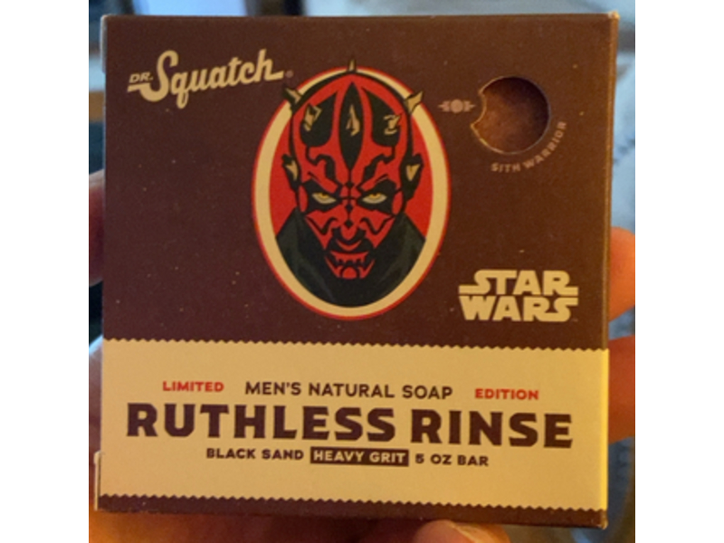 Dr. Squatch Ruthless Rinse Men's Natural Soap, Black Sand, 5 oz