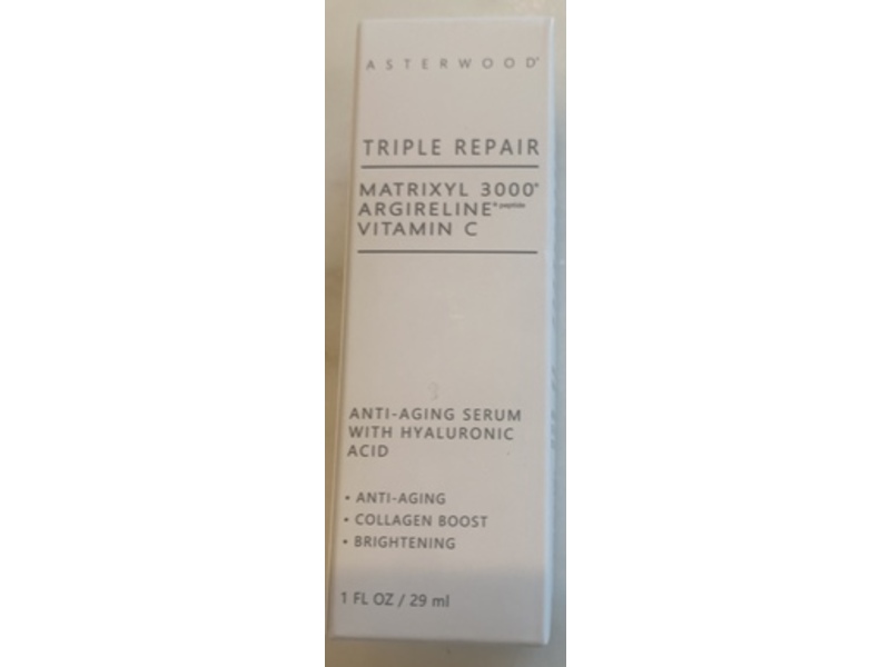 Asterwood Triple Repair Matrixyl 3000 Argireline Hyaluronic Acid Face Serum, 1 fl oz/29 mL