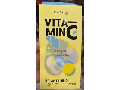 The Creme Shop Vitamin C Brightening Comfort Fit Sheet Mask, 5 Count