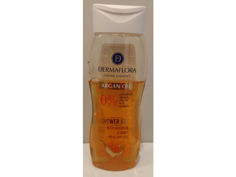 Dermaflora Natural Cosmetics Shower Gel, Argan Oil & Honey, 250 mL