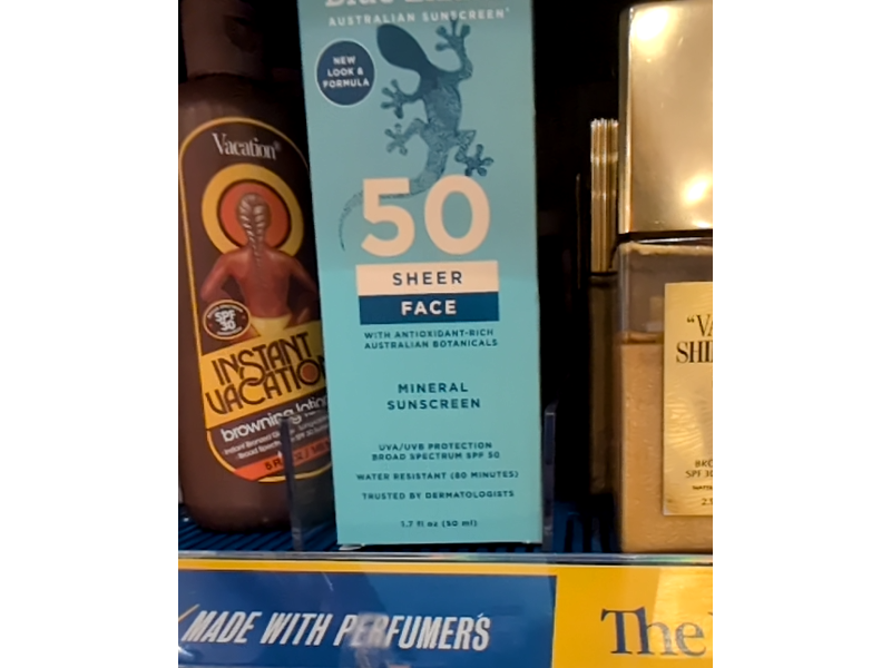 Blue Lizard Sheer Lotion for Face Mineral Sunscreen, SPF 50, 1.7 fl oz/48 mL