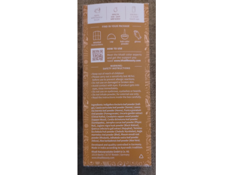 Khadi Natural Hair Color, Dark Blonde, 3.5 oz/100 g