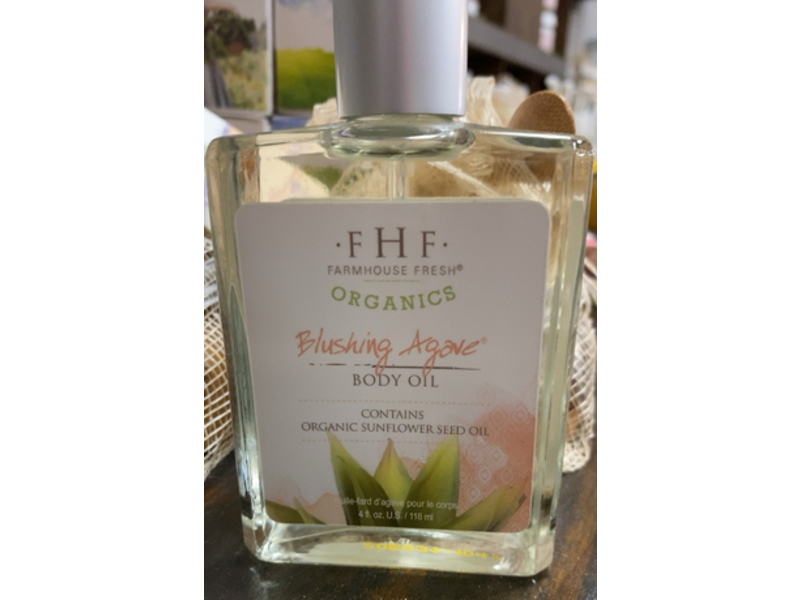 FarmHouse Fresh Organics Blushing Agave Body Oil, Organic Sunflower Seed Oil, 4 fl oz/118 mL