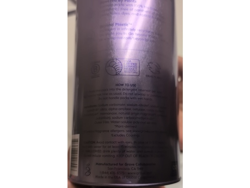 Grove Co Laundry Detergent Pack, Lavender Blossom & Thyme, 45 Loads, 30.5 fl oz/865 g