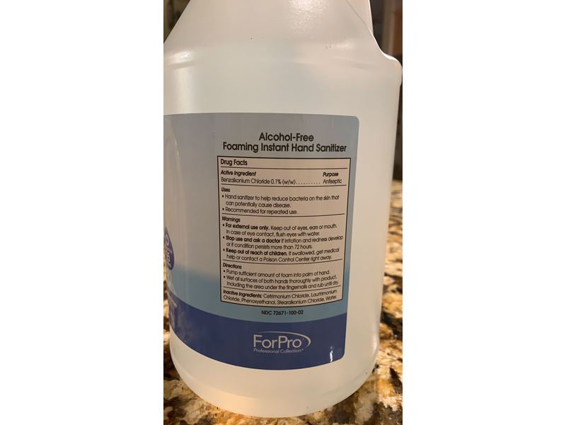 ForPro Foaming Instant Hand Sanitizer Refill, Alcohol-Free, 128 fl oz/3.78 L