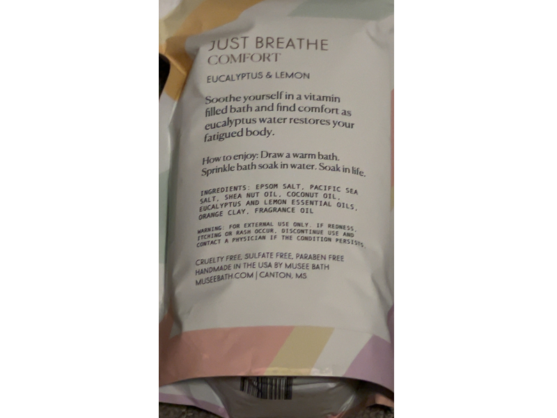 Musee Just Breathe Comfort Bath Soak, Eucalyptus & Lemon, 24 oz