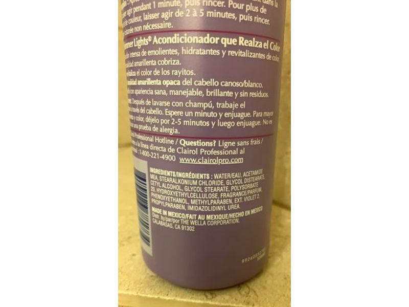 Clairol Professional Shimmer Lights Conditioner, 16 fl oz/473 mL