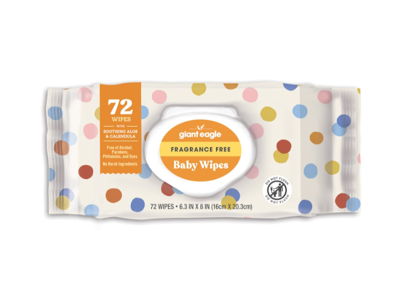 Giant Eagle Baby Wipes, Fragrance Free, 72 Count
