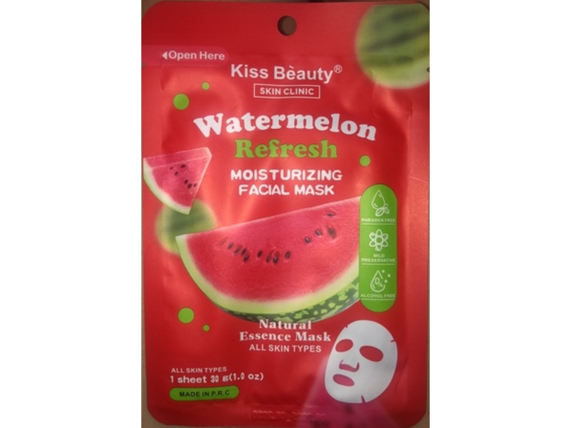 Kiss Beauty Moisturizing Facial Mask, Watermelon, 1.0 oz/30 g