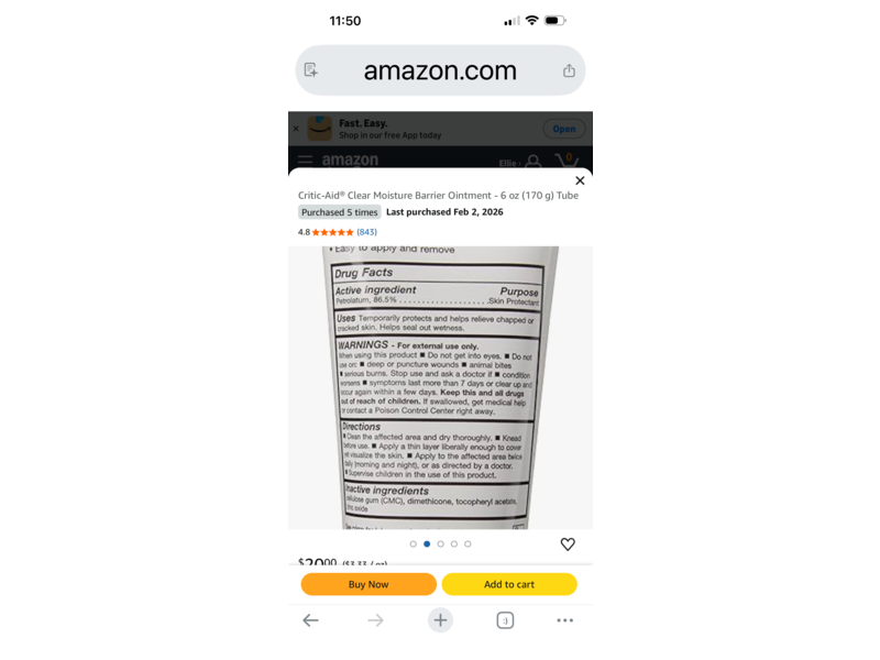 Coloplast Clear Moisture Barrier Ointment, 4 oz/170 g