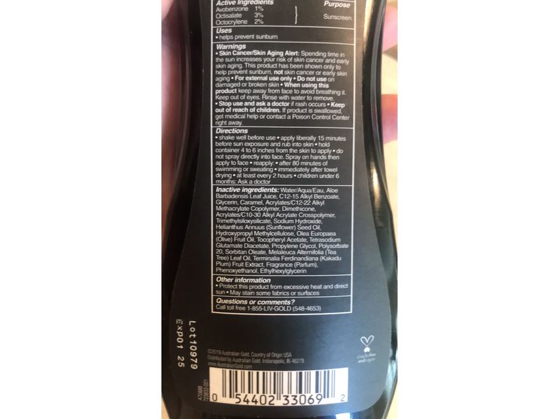 Australian Gold Instant Bronzer Spray Gel Sunscreen, SPF 8, 8 fl oz/237 mL