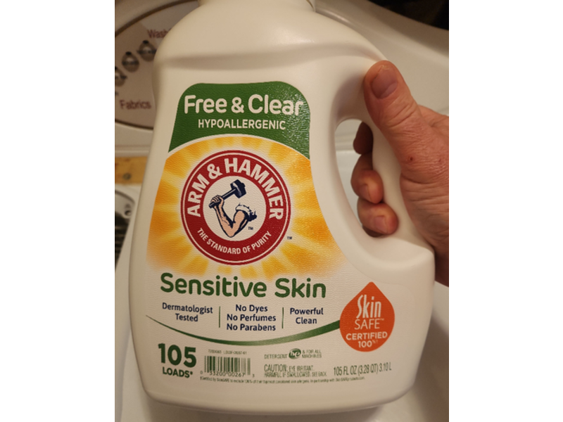 Arm & Hammer Laundry Detergent, Free & Clear, 105 Loads, 105 fl oz/3.10 L