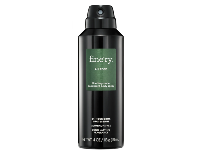 Fine'ry Fine Fragrance Deodorant Body Spray, Alleged, 4 oz/125 mL
