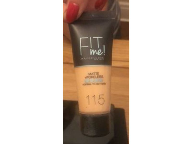 Maybelline New York Fit Me Matte & Poreless Foundation, 115 Ivory, 1 fl oz/30 mL