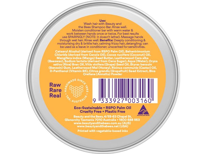 Beauty and the Bees Honey Silk Hair Conditioner Bar, 35g