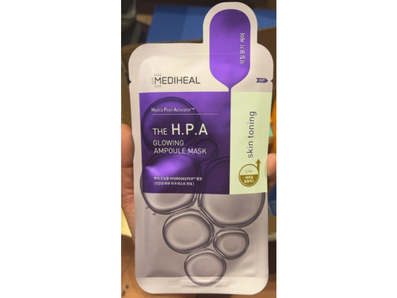 Mediheal Hydra Peel Activator Glowing Ampoule Mask, Skin Toning, 0.84 fl oz/25 mL, Pack Of 10