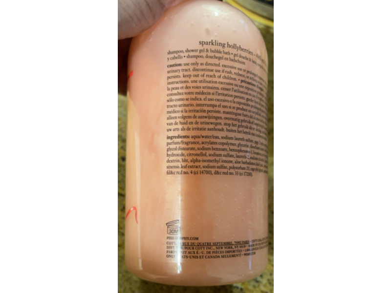 Philosophy Sparkling Hollyberries 3 In 1 Shampoo, Shower Gel & Bubble Bath, 16 fl oz/480 mL