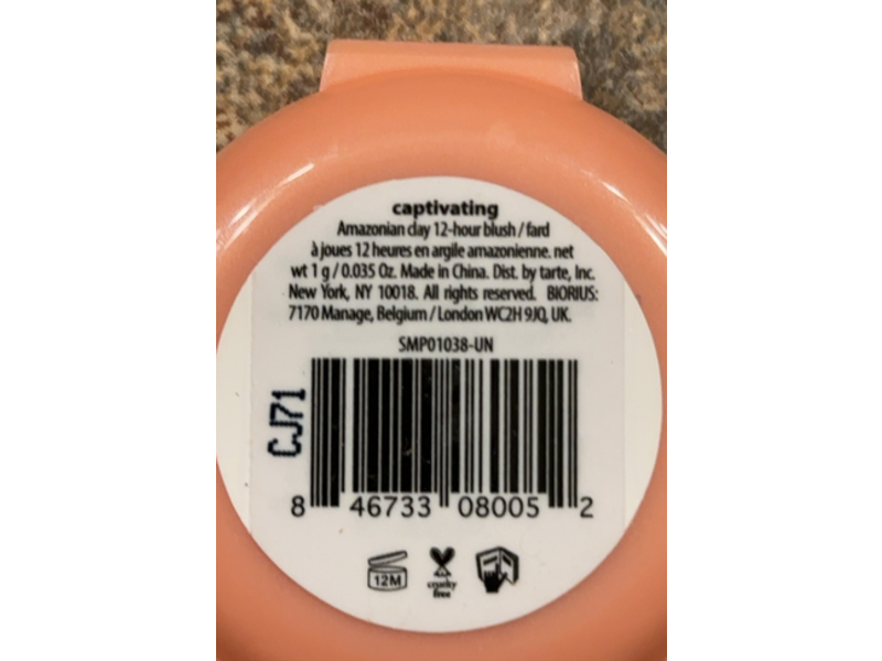 Tarte Amazonian Clay Blush, Captivating, 0.035 oz/1 g