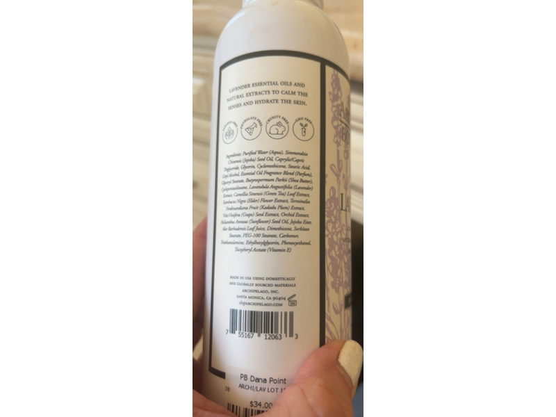 Archipelago Botanicals Body Lotion, Lavender, 18 fl oz/532 mL
