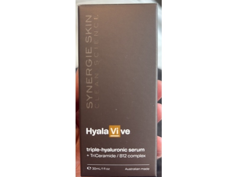 Synergie Skin HyalaVive Triple-Hyaluronic Serum, TriCeramide, B12 Complex, 1 fl oz/30 mL