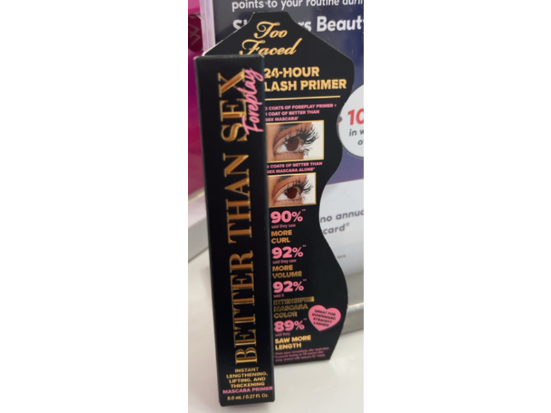 Too Faced Better Than Sex Foreplay Mascara Primer, Deep Black, 0.27 fl oz/8.0 mL