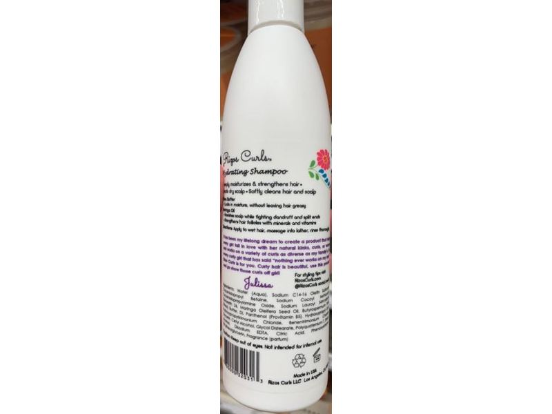 Rizos Curls Hydrating Shampoo, Shea Butter + Moringa Oil, 10 fl oz/296 mL