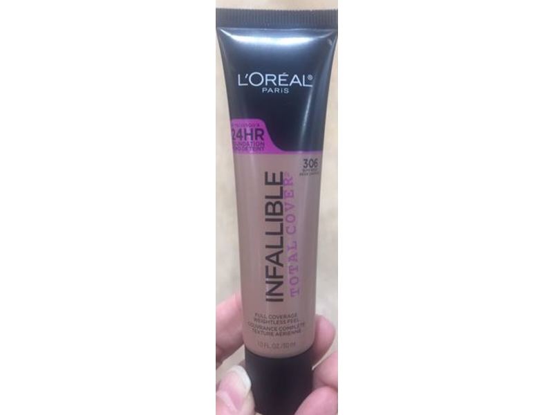 L'Oreal Paris Infallible Total Cover Foundation, 306 Buff Beige, 1 fl oz/30 mL