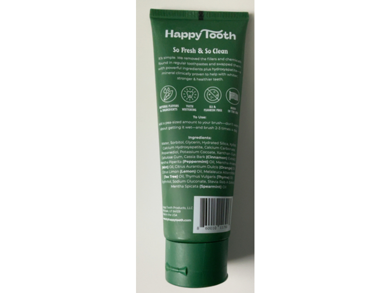 Happy Tooth Toothpaste, Fresh Mint, 4.0 oz/118 mL