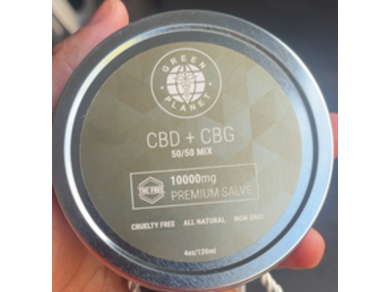 Green Planet CBD + CBG 10,000Mg 50/50 Mix Pain Relief Salve, 4 oz/120 mL