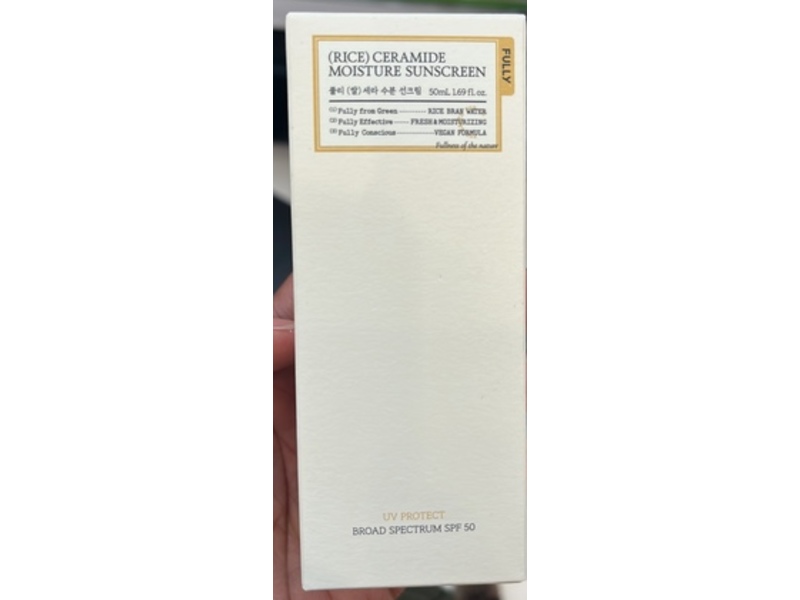 Fully Moisture Sunscreen, SPF 50, Rice Ceramide, 1.69 fl oz/50 mL