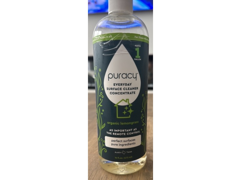 Puracy Everyday Surface Cleaner Concentrate , Organic Lemongrass, 16 fl oz/473 mL