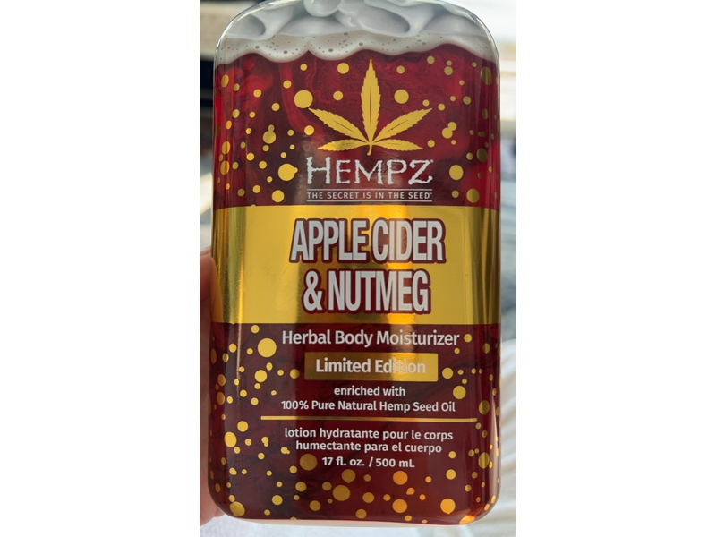 Hempz Herbal Body Moisturizer Lotion, Apple Cider & Nutmeg, 17 fl oz/500 mL