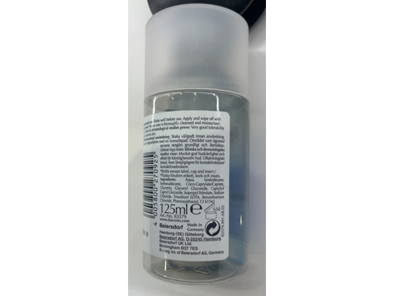 Eucerin Dermatoclean Eye Make Up Remover, Sensitive Skin, 125 mL