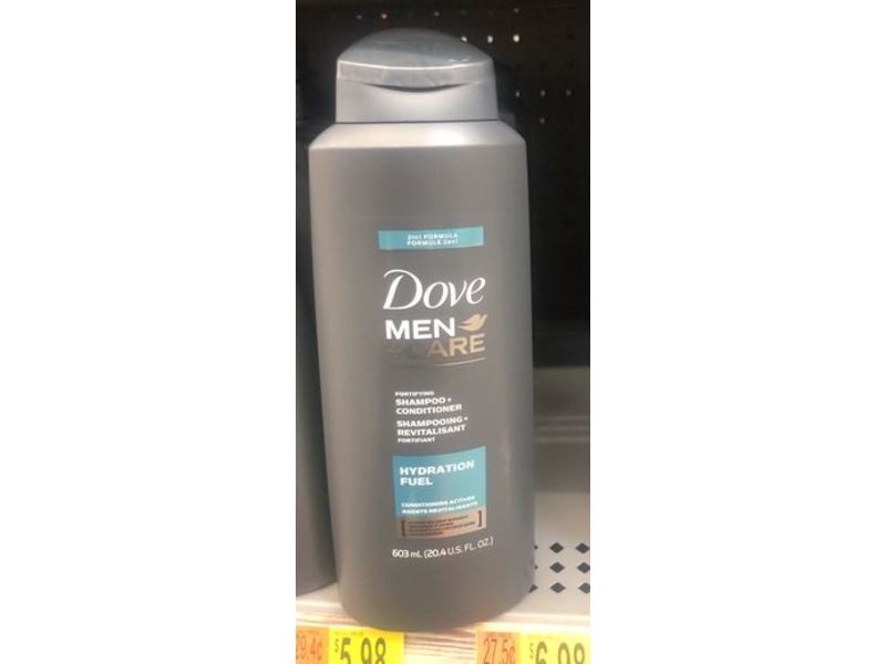Dove Men +Care Fortifying Shampoo + Conditioner, Hydration Fuel, 20.4 fl oz/603 mL