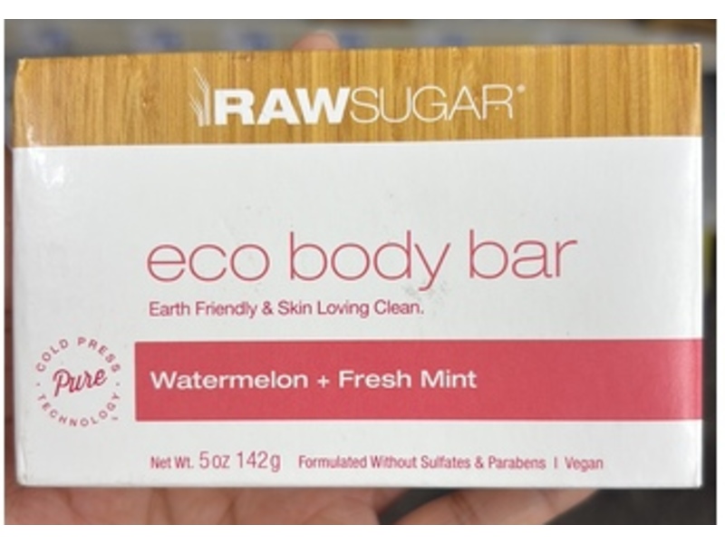 Raw Sugar Eco Body Bar, Watermelon + Fresh Mint, 5 oz/142 g
