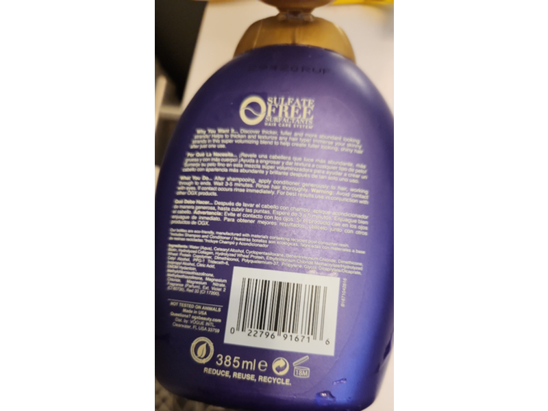 Ogx Thick & Full+Biotin & Collagen Conditioner, 13 fl oz/385 mL