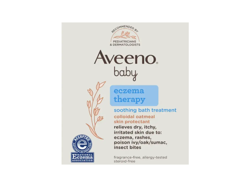 Aveeno Baby Eczema Therapy Soothing Bath Treatment, Colloidal Oatmeal Skin Protectant, 0.75 oz/21 g