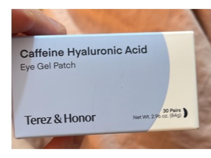 Terez & Honor Eye Gel Patche, Caffeine Hyaluronic Acid, 2.96 oz/84 g, 30 Pairs