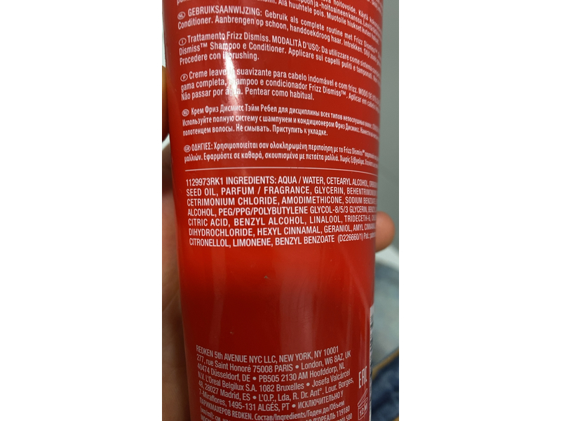 Redken Frizz Dismiss Rebel Tame Leave - In Cream, 8.5 fl oz/250 mL