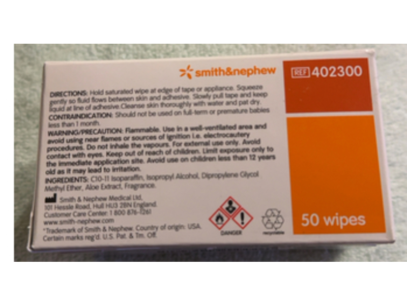 Smith & Nephew Adhesive Remover Wipes, 50 Count