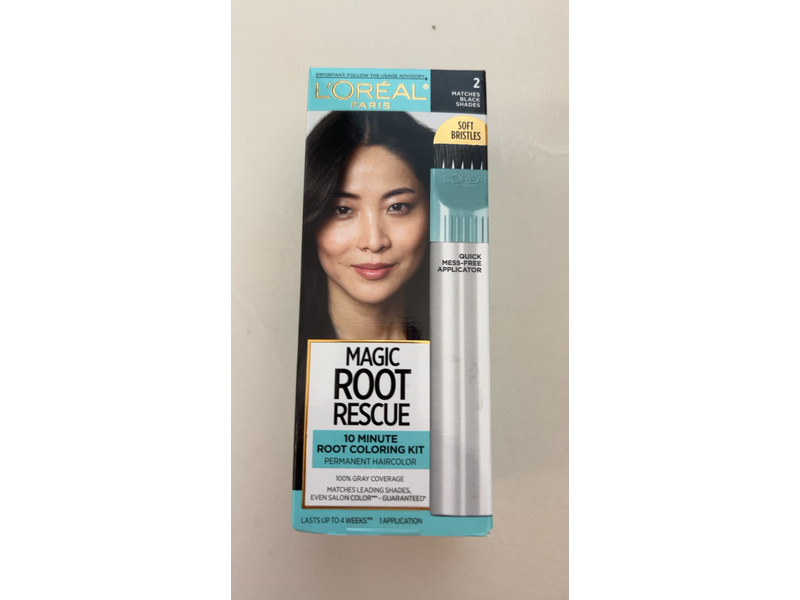 L'oreal Paris Magic Root Rescue Permanent Hair Color, 2 Black, 1 Application, Pack Of 2
