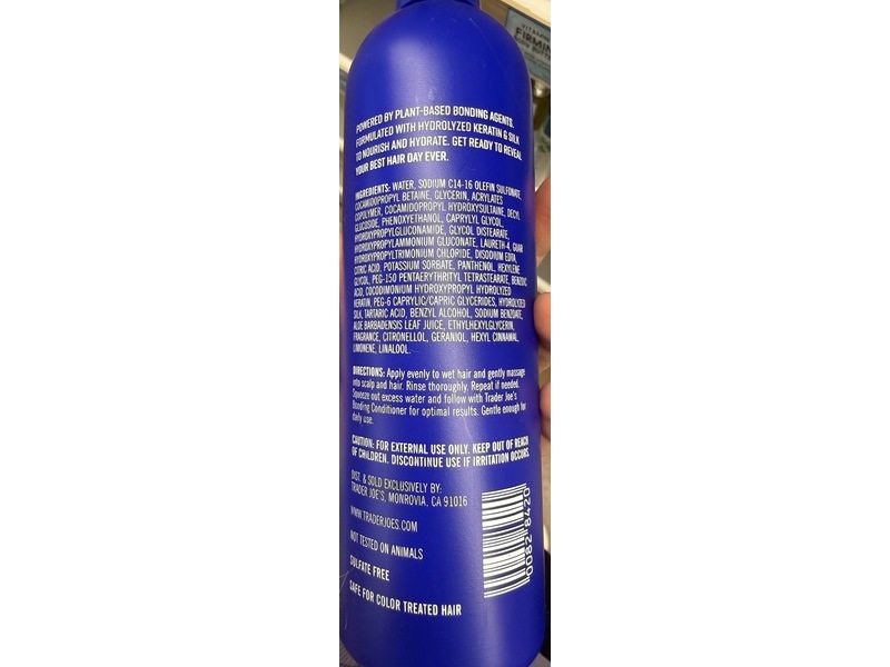 Trader Joe’s Bonding Shampoo, Hydrolyzed Keratin & Silk, 12 fl oz/355 mL