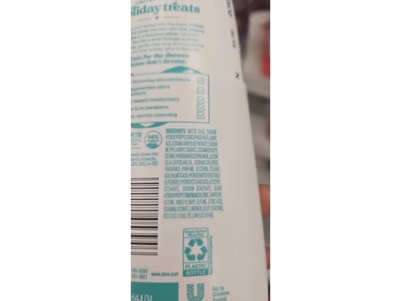 Dove Body Wash, Pepper Mint Bark, 11 fl oz/325 mL