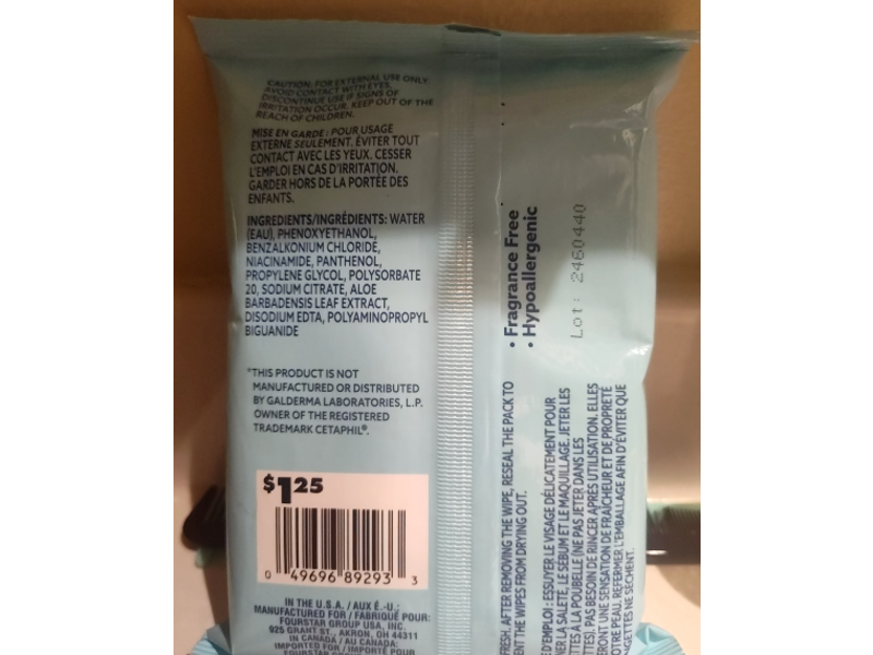 b.Pure Gentle Cleansing Cloth, Aloe Vera, B5 & B3, 25 Count