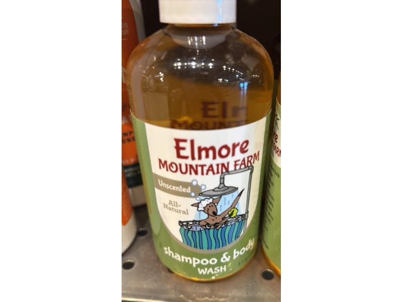Elmore Mountain Farm Shampoo & Body Wash, Unscented, 8 fl oz/236 mL