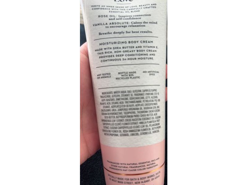 Bath & Body Works Love Moisturizing Body Cream, Rose Vanilla, 8 oz/226 g