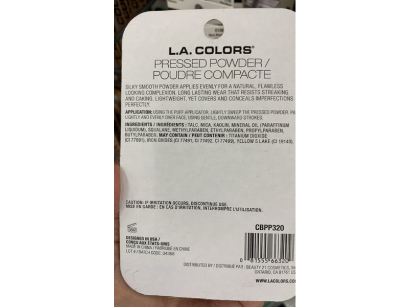L.A. Colors Pressed Powder & Puff Applicator , CBPP320 Nude, 0.25 oz/7g