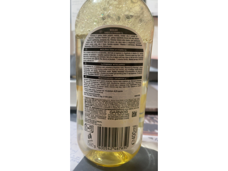 Garnier Skin Naturals Micellar Cleansing Water, Vitamin C, 400 mL